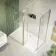 Munich Brushed Brass Framed 8mm Walk In Shower Enclosure 1000mm & 800mm Glass with Return Panel