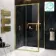 Hamburg Brushed Brass Easy Clean 8mm Sliding Shower Enclosure 1100x760mm - Easy Fix