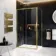 Hamburg Brushed Brass Easy Clean 8mm Sliding Shower Enclosure 1100x760mm - Easy Fix