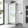 Munich Fluted Effect Matt Black Framed 8mm Wet Room Shower Glass 900mm & 250mm Pivotal Return Panel