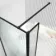Munich Fluted Effect Matt Black Framed 8mm Wet Room Shower Glass 900mm & 250mm Pivotal Return Panel