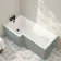 Brixton L Shaped 1700 Shower Bath - Left Handed