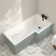 Brixton L Shaped 1700 Shower Bath - Right Handed