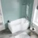 P Shaped 1500 Shower Bath with Front Panel & 4mm Screen with Rail - Right Handed