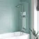 P Shaped 1700 Shower Bath with Front Panel & 4mm Screen - Right Handed