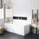 Stafford 1700x700 Round Shower Bath & 6mm Easy Clean Brushed Brass Framed Bath Screen