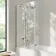 Brixton L Shaped 1500 Shower Bath & 6mm Easy Clean Chrome Folding Bath Screen - Left Handed