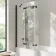 Brixton L Shaped 1500 Shower Bath & 6mm Easy Clean Matt Black Folding Bath Screen - Left Handed