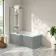 Brixton L Shaped 1500 Shower Bath & 6mm Easy Clean Brushed Gunmetal Folding Bath Screen - Left