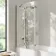 Brixton L Shaped 1500 Shower Bath & 6mm Easy Clean Brushed Gunmetal Folding Bath Screen - Left