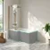 Brixton L Shaped 1500 Shower Bath & 6mm Easy Clean Brushed Copper Folding Bath Screen - Left Handed
