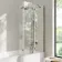 Brixton L Shaped 1500 Shower Bath & 6mm Easy Clean Brushed Gunmetal Folding Bath Screen - Right
