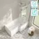Brixton L Shaped 1600 Shower Bath & 6mm Easy Clean Chrome Folding Bath Screen - Right Handed