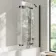 Brixton L Shaped 1600 Shower Bath & 6mm Easy Clean Matt Black Folding Bath Screen - Right Handed