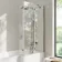Brixton L Shaped 1600 Shower Bath & 6mm Easy Clean Brushed Gunmetal Folding Bath Screen - Right