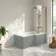 Brixton L Shaped 1600 Shower Bath & 6mm Easy Clean Brushed Copper Folding Bath Screen - Right Handed