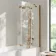 Brixton L Shaped 1600 Shower Bath & 6mm Easy Clean Brushed Copper Folding Bath Screen - Right Handed