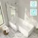 Brixton L Shaped 1700 Shower Bath & 6mm Easy Clean Chrome Folding Bath Screen - Left Handed