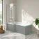 Brixton L Shaped 1700 Shower Bath & 6mm Easy Clean Chrome Folding Bath Screen - Left Handed
