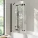 Brixton L Shaped 1700 Shower Bath & 6mm Easy Clean Matt Black Folding Bath Screen - Left Handed