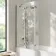 Brixton L Shaped 1700 Shower Bath & 6mm Easy Clean Brushed Gunmetal Folding Bath Screen - Left