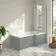 Brixton L Shaped 1700 Shower Bath & 6mm Easy Clean Chrome Folding Bath Screen - Right Handed