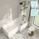 Brixton L Shaped 1700 Shower Bath & 6mm Easy Clean Matt Black Folding Bath Screen - Right Handed