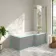 Brixton L Shaped 1700 Shower Bath & 6mm Easy Clean Brushed Brass Folding Bath Screen - Right Handed