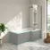 Brixton L Shaped 1700 Shower Bath & 6mm Easy Clean Brushed Gunmetal Folding Bath Screen - Right