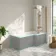 Brixton L Shaped 1700 Shower Bath & 6mm Easy Clean Brushed Copper Folding Bath Screen - Right Handed