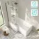 Brixton L Shaped 1500 Shower Bath with Front Panel & 6mm Gunmetal Folding Bath Screen - Left