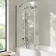 Brixton L Shaped 1500 Shower Bath with Front Panel & 6mm Gunmetal Folding Bath Screen - Left
