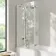 Brixton L Shaped 1600 Shower Bath with Front Panel & 6mm Chrome Folding Bath Screen - Left