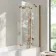Brixton L Shaped 1600 Shower Bath with Front Panel & 6mm Brushed Copper Folding Bath Screen - Right