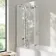 Brixton L Shaped 1700 Shower Bath with Front Panel & 6mm Chrome Folding Bath Screen - Left