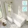 Brixton L Shaped 1700 Shower Bath with Front Panel & 6mm Brushed Brass Folding Bath Screen - Left