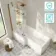Brixton L Shaped 1700 Shower Bath with Front Panel & 6mm Brushed Copper Folding Bath Screen - Left