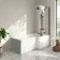 Brixton L Shaped 1700 Shower Bath with Front Panel & 6mm Matt Black Folding Bath Screen - Right