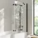 Brixton L Shaped 1700 Shower Bath with Front Panel & 6mm Matt Black Folding Bath Screen - Right