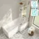 Brixton L Shaped 1700 Shower Bath with Front Panel & 6mm Brushed Copper Folding Bath Screen - Right
