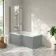 Brixton L Shaped 1500 Shower Bath & 6mm Brushed Gunmetal Easy Clean Screen - Left Handed