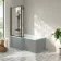 Brixton L Shaped 1500 Shower Bath & 6mm Easy Clean Matt Black Framed Bath Screen - Left Handed