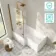 Brixton L Shaped 1600 Shower Bath & 6mm Brushed Copper Easy Clean Screen - Left Handed