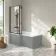 Brixton L Shaped 1600 Shower Bath & & 6mm Easy Clean Matt Black Framed Bath Screen - Left Handed