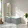 Brixton L Shaped 1600 Shower Bath & & 6mm Easy Clean Brushed Brass Framed Bath Screen - Left Handed