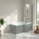 Brixton L Shaped 1600 Shower Bath & 6mm Brushed Gunmetal Easy Clean Screen - Right Handed