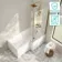 Brixton L Shaped 1600 Shower Bath & 6mm Brushed Copper Easy Clean Screen - Right Handed