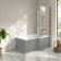 Brixton L Shaped 1600 Shower Bath & 6mm Brushed Copper Easy Clean Screen - Right Handed