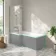 Brixton L Shaped 1700 Shower Bath & 6mm Chrome Easy Clean Screen - Left Handed