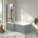 Brixton L Shaped 1700 Shower Bath & 6mm Matt Black Easy Clean Screen - Left Handed